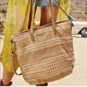 Altar’d State brown woven crossbody tote